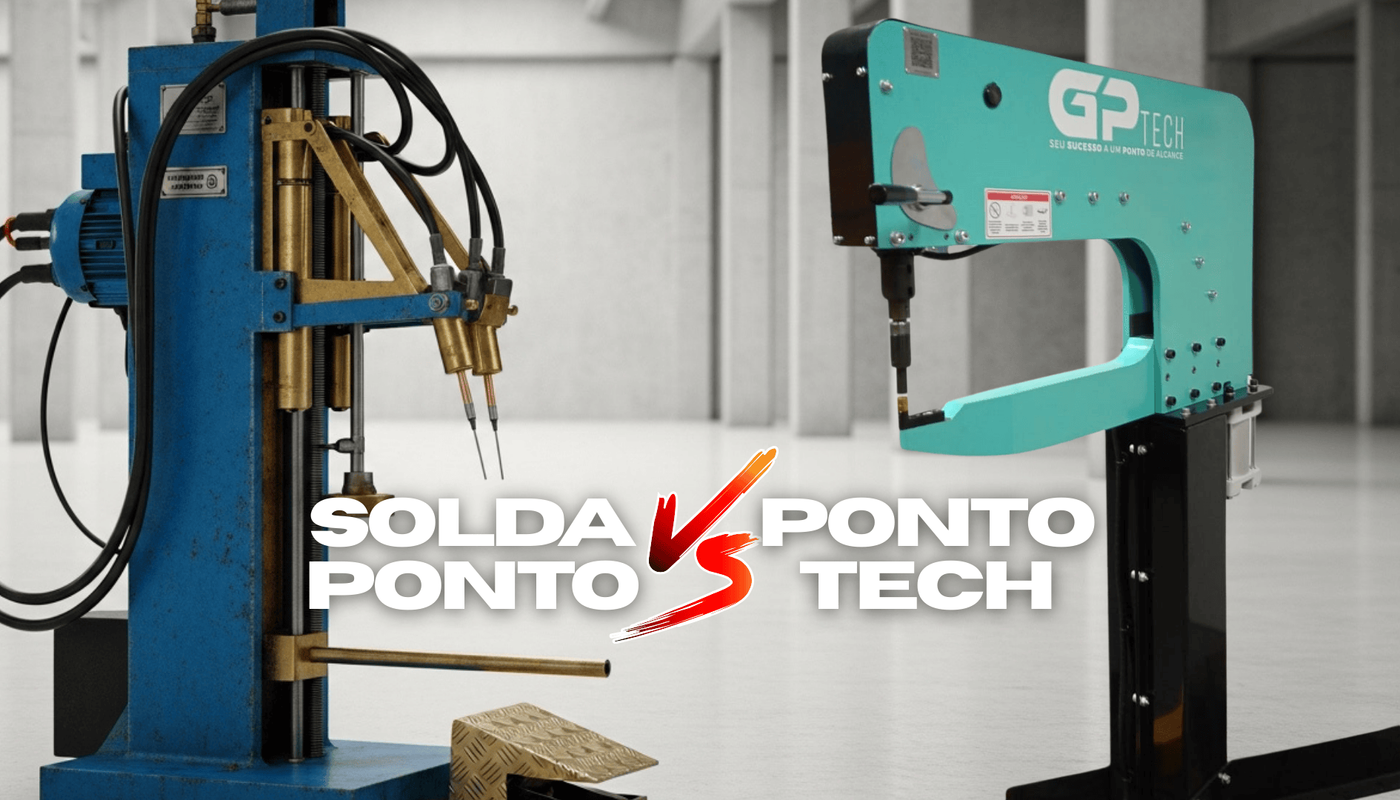 Solda Ponto Convencional vs PontoTech – Comparativo Visual
